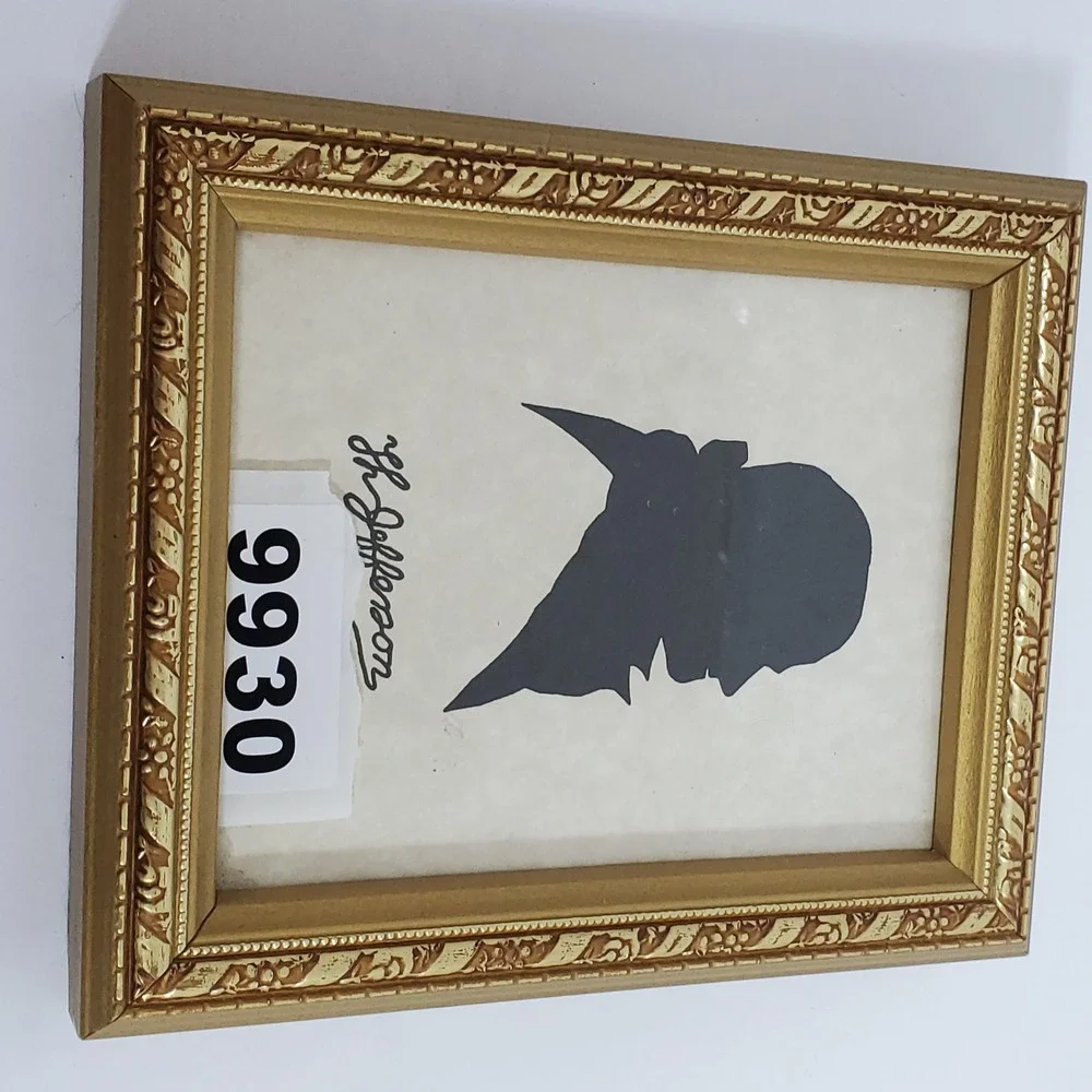 Thomas Jefferson Silhouette Framed Art Sullins House Gold Ornate 5x6